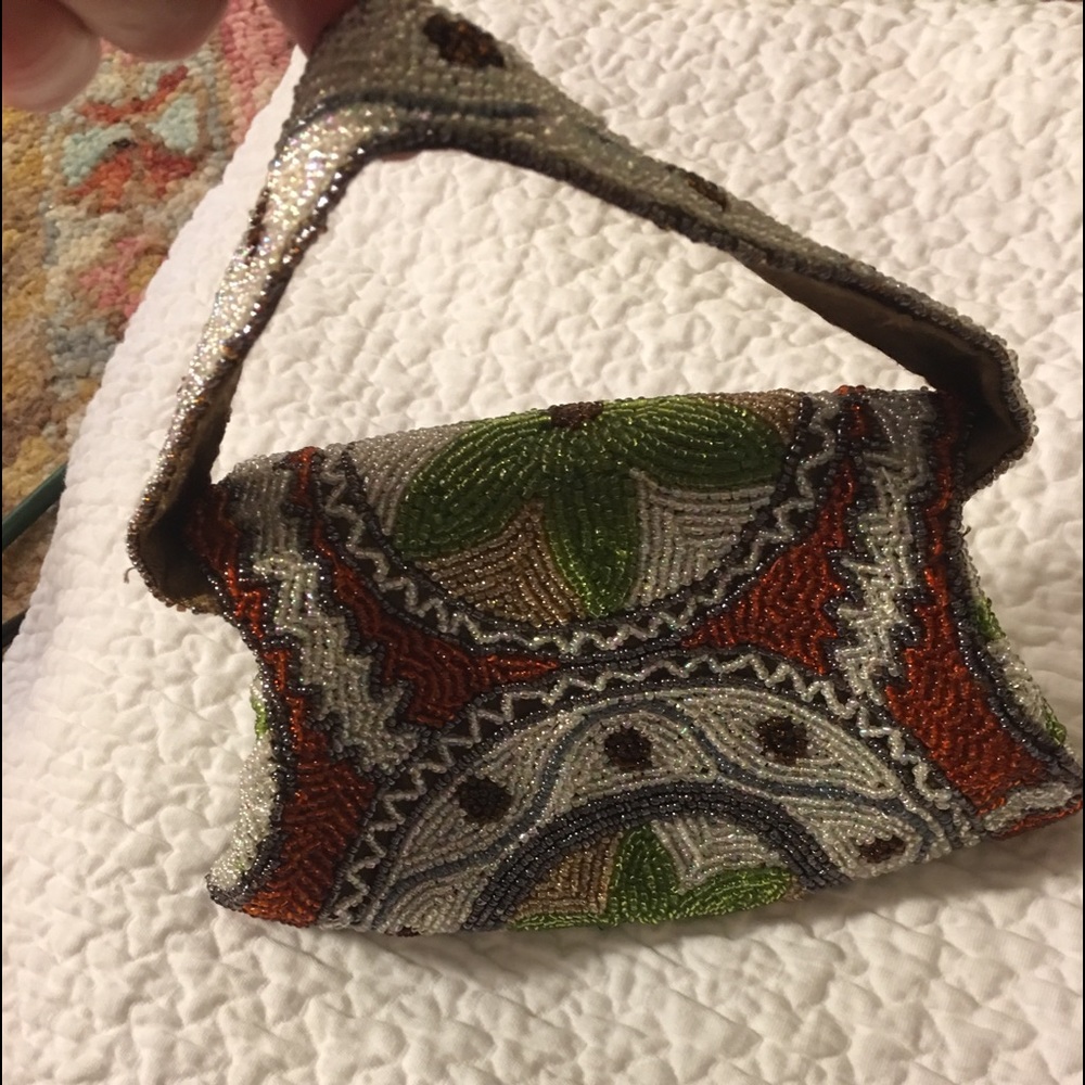 Beaded Designer Boho Clutch with Handle